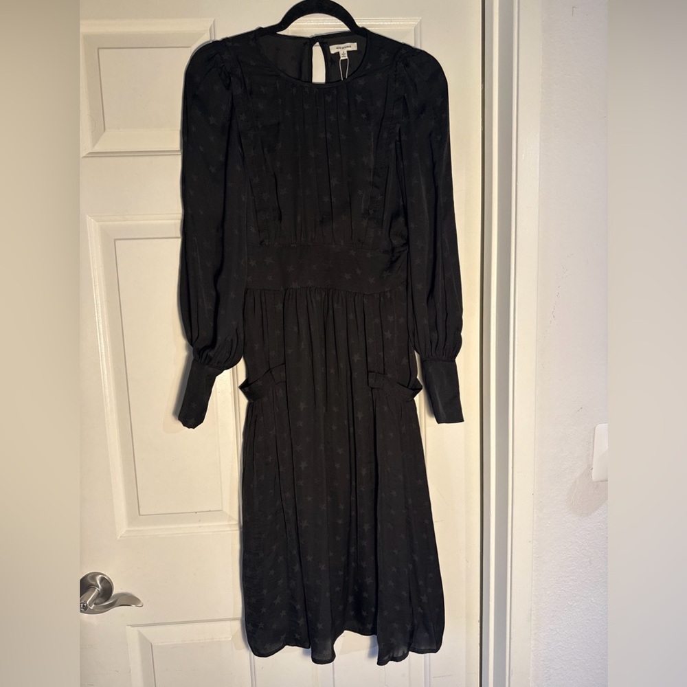 Max Studio Black Long Sleeve Dress with star details